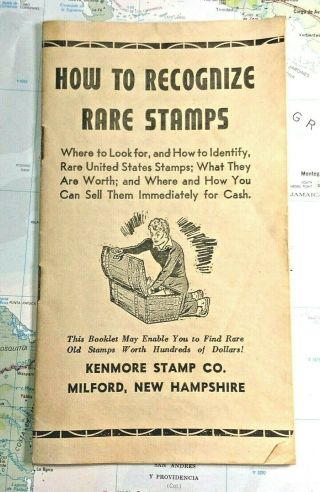 Vintage 1958 Booklet How To Recognize Rare Stamps By Kenmore Stamp Co