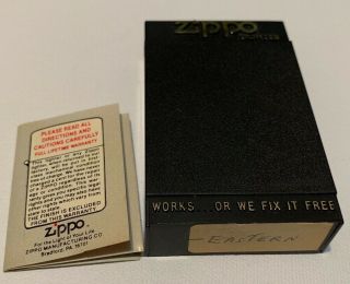 Vintage and Rare EASTERN AIRLINES Zippo Lighter w/ stand box papers 3