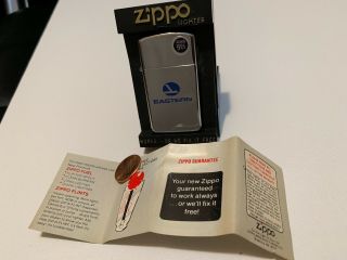 Vintage and Rare EASTERN AIRLINES Zippo Lighter w/ stand box papers 4