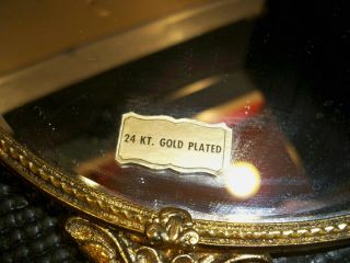 VINTAGE HAND HELD MIRROR DOUBLE SIDED MIRROR 24 GOLD PLATED MADE IN WESTERN GERM 2
