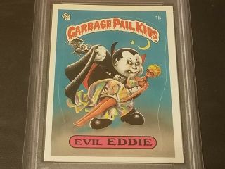 1985 Garbage Pail Kids Series 1 Card 1b EVIL EDDIE - PSA 9 - OS1 3