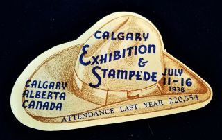 Vintage 1938 Calgary Stampede Travel Decal Calgary Alberta Canada