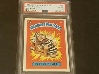 1985 Garbage Pail Kids Series 1 Card 4b Electric Bill - Psa 9