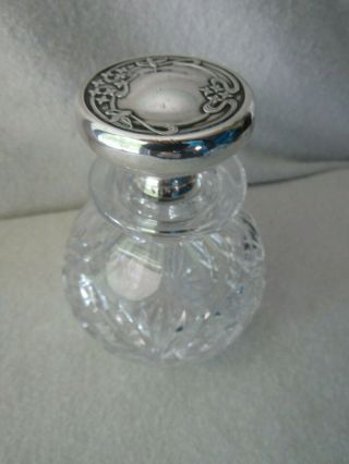 Antique F&b Foster & Bailey Sterling Lid Cut Crystal Vanity Perfume Jar