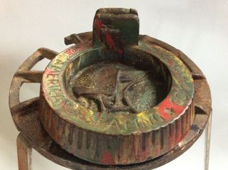 Vintage Cast Iron American Seating Co.  Color Ashtray School Desk W/chair Old