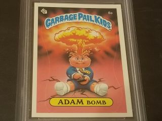 1985 Garbage Pail Kids Series 1 Card 8a ADAM BOMB AWARD - PSA 9 3