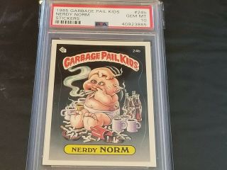 1985 Garbage Pail Kids Series 1 Card 24b Nerdy Norm - Psa 10 Gem