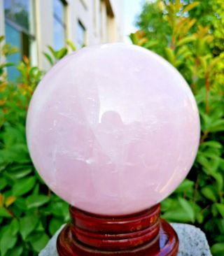 11lb Natural Pink Rose Sphere Quartz Crystal Ball Healing Sqb101