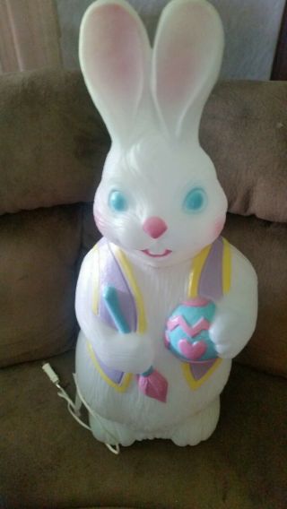 Rare Blow Mold Lighted Easter Bunny Rabbit Mr.  Painter 1994 Tpi 34 " Tall