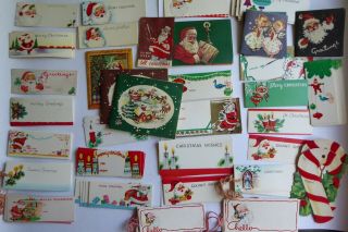 100,  Vintage Christmas Gift Tags Antique Some Very Old