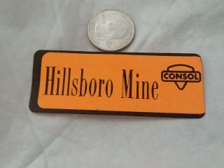 Coal Mining Hard Hat Sticker Rare Consol Hilsboro Mine