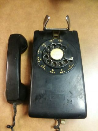 Vintage Black Wall Phone Rotary Dial Bell System