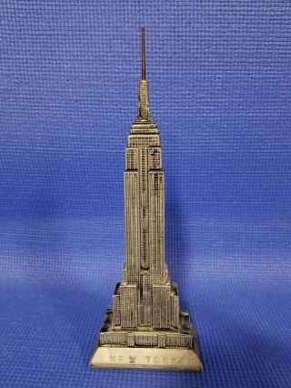 Vintage Souvenir Metal Empire State Building York 11 " Tall Nyc Copper