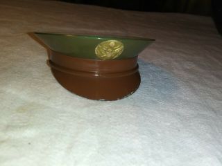 Vintage Wwii Military Us Army Hat Visor Cap Makeup Powder Compact Complete