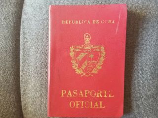 Cuban Oficial Red Passport 1984 Angola War Visa Tourist Man Cuba
