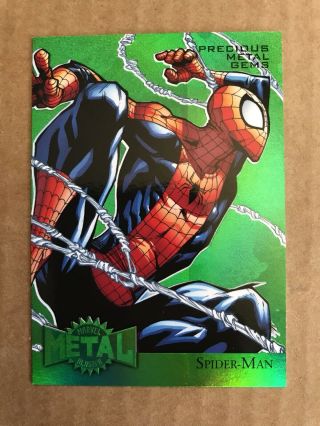 2015 Fleer Retro Marvel Precious Metal Gems Green 34 Spider - Man 01/10