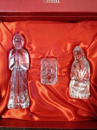 Waterford Crystal The Holy Family Nativity Set Of 3 Jesus,  Mary & Joseph