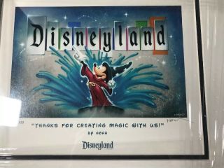 - LE Disneyland Magic Framed Disney Art Print By Noah Signed 305/950 15x13 3