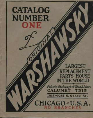3 Warshawsky auto parts catalogs dating from 1923 to 1933 2