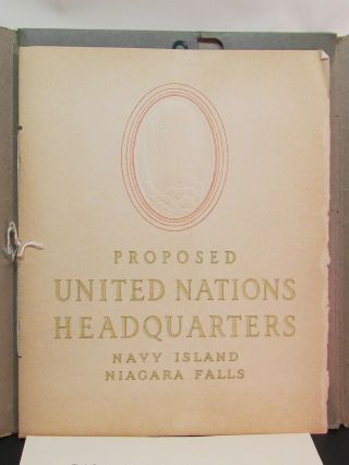 Rare 1945 Usa & Canada Niagara Falls Proposal For Navy Island As Un Headquarters