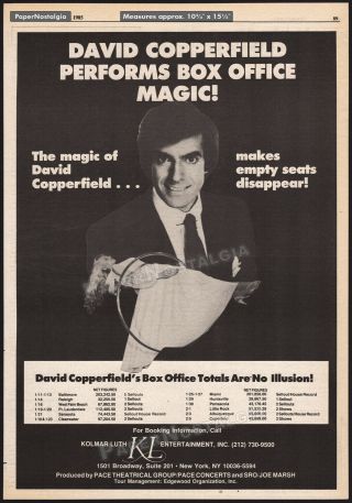 David Copperfield - Box Office Magic_orig.  1985 Trade Ad Promo_poster_magician