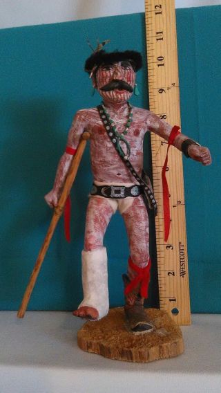 Kachina Doll Collectible Hand Carved Wood Katsina Navajo Clown Ceremony Figure