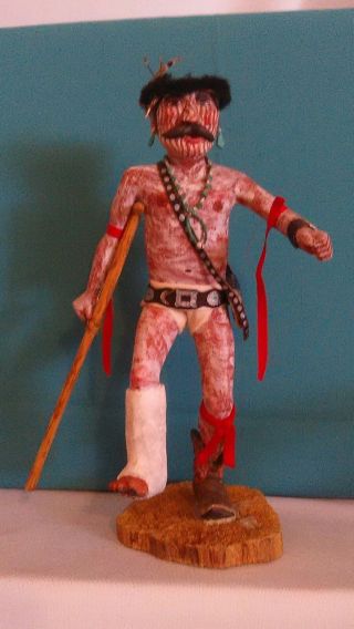 KACHINA DOLL COLLECTIBLE Hand Carved Wood Katsina Navajo Clown Ceremony Figure 2