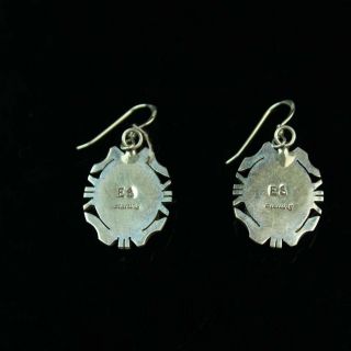 Dangle earrings Sterling Silver.  925 malachite Native American classic tribal 2