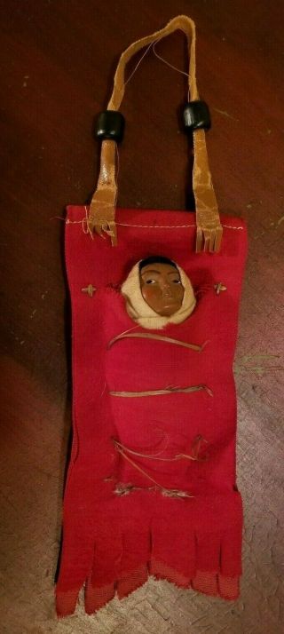 Vintage Handmade Native American Indian Papoose Doll 1920 