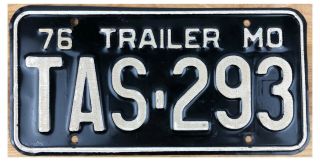 Missouri 1976 Trailer License Plate Tas - 293