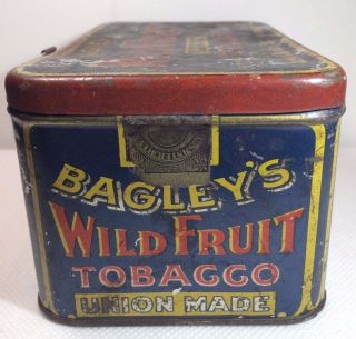 Vintage Bagley ' s Wild Fruit Flake Cut Tobacco Tin 2