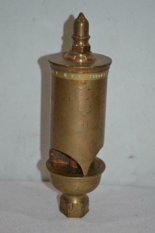 Antique Crosby Brass Steam Whistle from 1908 NYC Subway 2