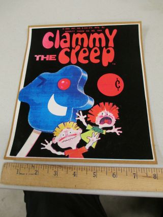 Merritt Clammy Creep 1984 Ice Cream Truck Window Poster Sign Halloween Monster