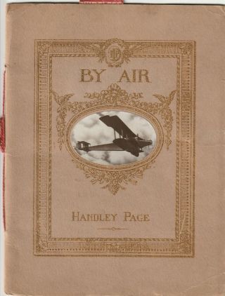 Handley Page Air Transport By Air To Paris Airline Brochure