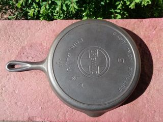 Antique No 9 Griswold Cast Iron Skillet Iron Frying Pan Heat Ring Large Block