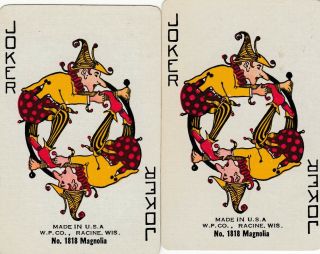 Wp Jokers - No.  1818 - Magnolia - Set Of 2 Single Vintage Swap Playing Cards
