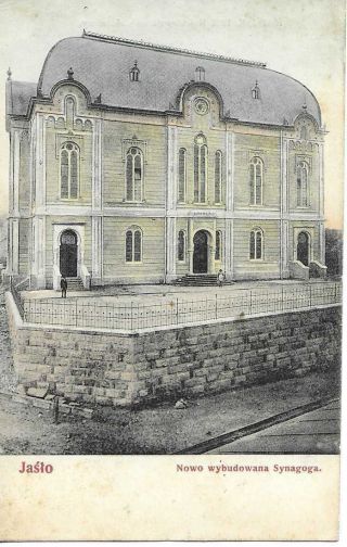 Postcard Of Synagogue In Jaslo