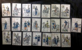 Rare C1850 Antique French Military Infantry Soldier Uniform 22 Playing Cards