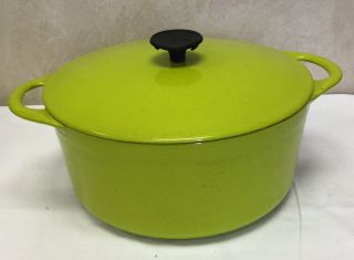 Le Creuset French Enamelware Green 22 Dutch Oven With Lid Cast Iron 4