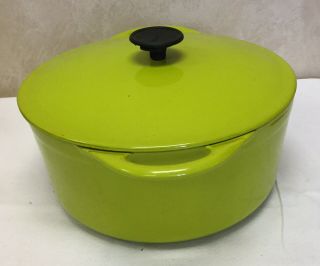 Le Creuset French Enamelware Green 22 Dutch Oven With Lid Cast Iron 5