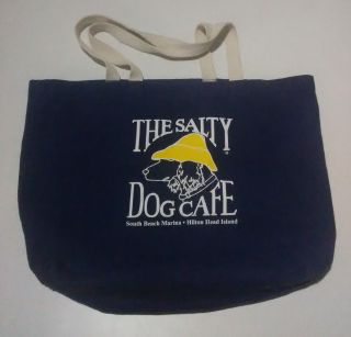 The Salty Dog Cafe South Beach Marina Hilton Head Island Bag Carrying Case Blue