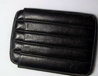 Vintage Leather 5 Place Cigar Travel Holder/case Adjustable Length Great Gift