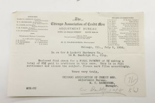 1918 Lamson Goodnow Chicago Asso Of Credit Men Orr & Lockett Hdwe Ephemera L955b