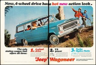 1966 Kaiser Jeep Wagoneer Blue Vintage Advertisement Print Art Car Ad J337