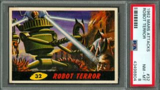 1962 Topps Mars Attacks Robot Terror 32 Psa 8 (nearmint -)