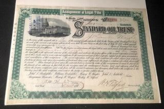 1893 Standard Oil Stock Certificate Signed By Henry Flagler