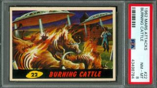 1962 Topps Mars Attacks Burning Cattle 22 Psa 8 (nearmint -)