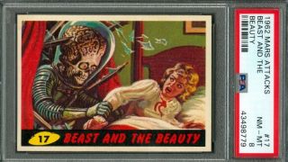 1962 Topps Mars Attacks Beast And The Beauty 17 Psa 8 (nearmint -)