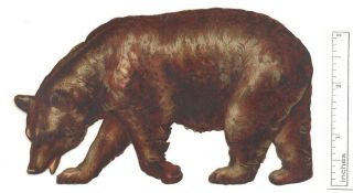 Brown Bear 6 In.  Long Victorian Die Cut C 1890 