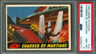 1962 Topps Mars Attacks Charred By Martians 14 Psa 8 (nearmint -)